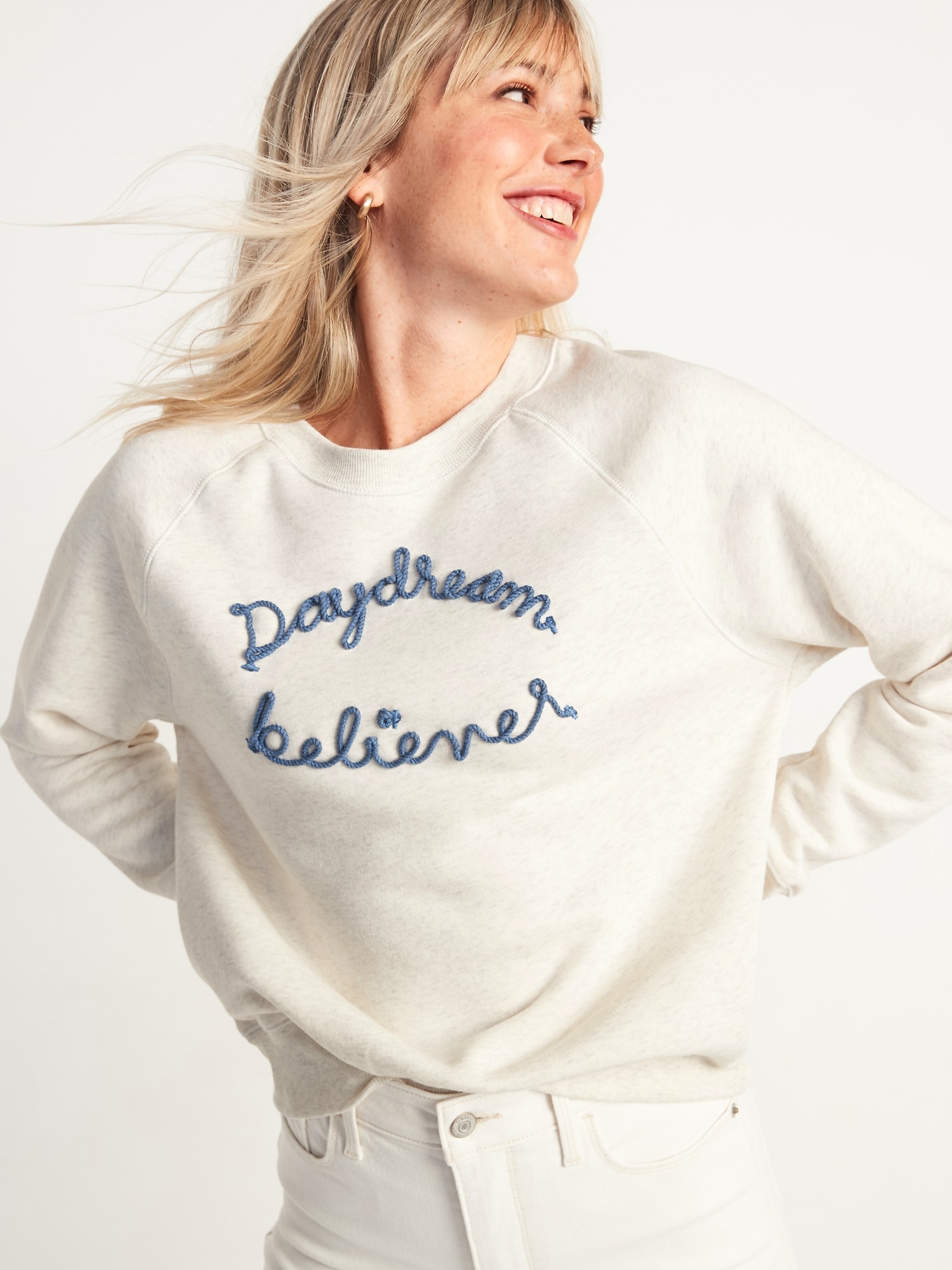 Vintage Graphic Crew-Neck Sweatshirt for Women