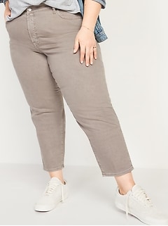 High-Waisted Secret-Smooth Pockets O.G. Straight Plus-Size Jeans
