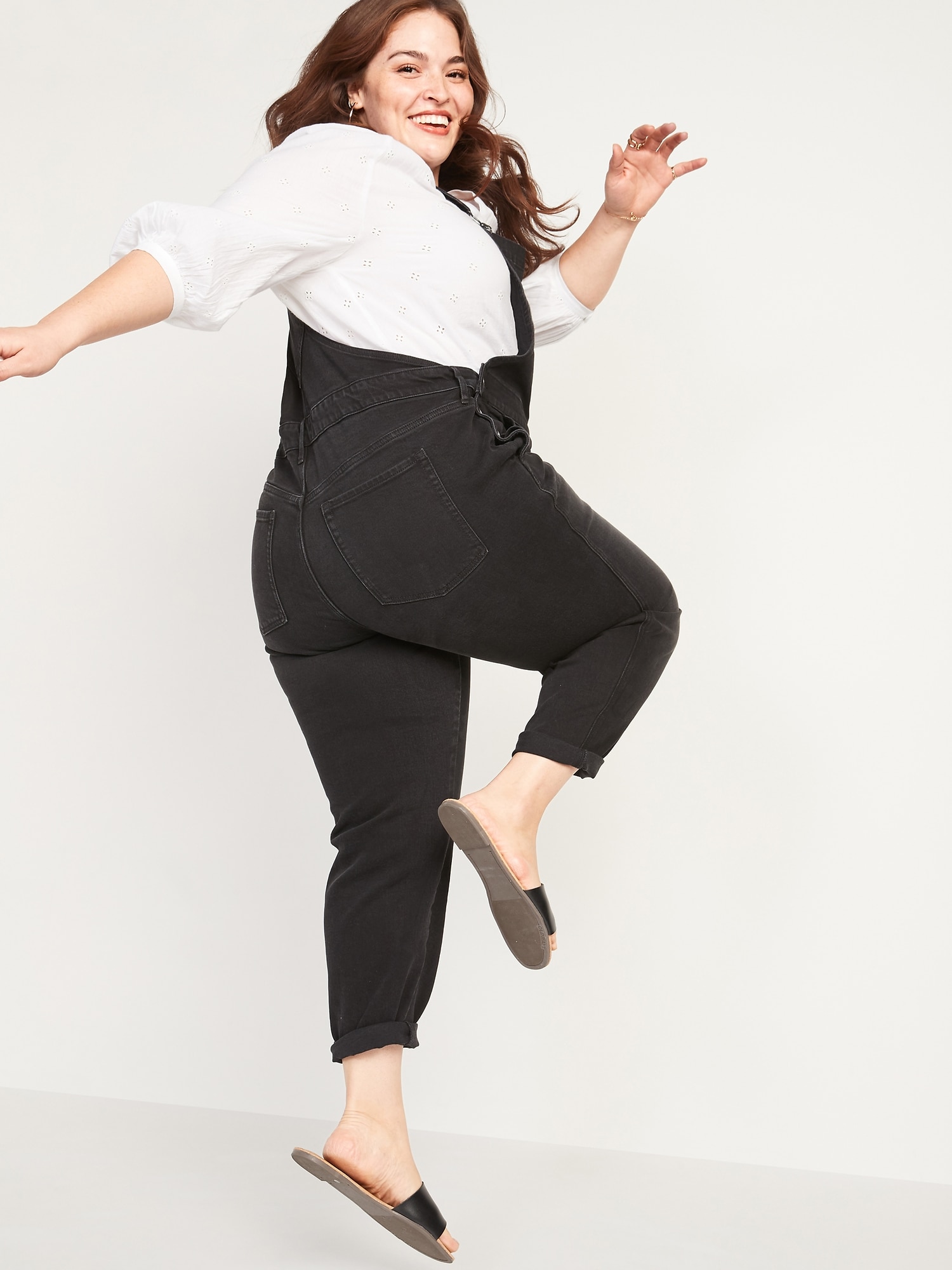 Plus size black hot sale overall