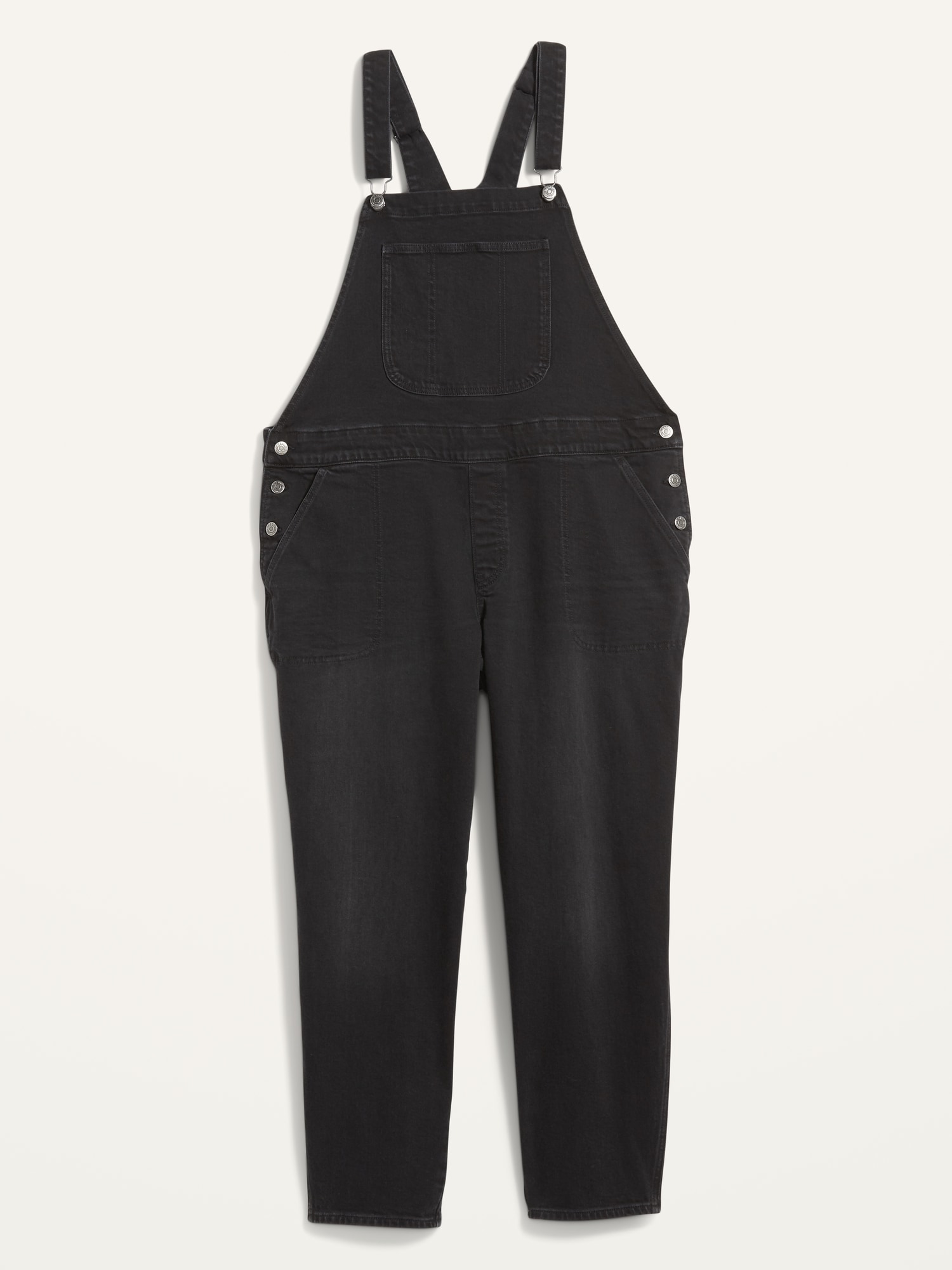 Black denim overalls plus size 2025