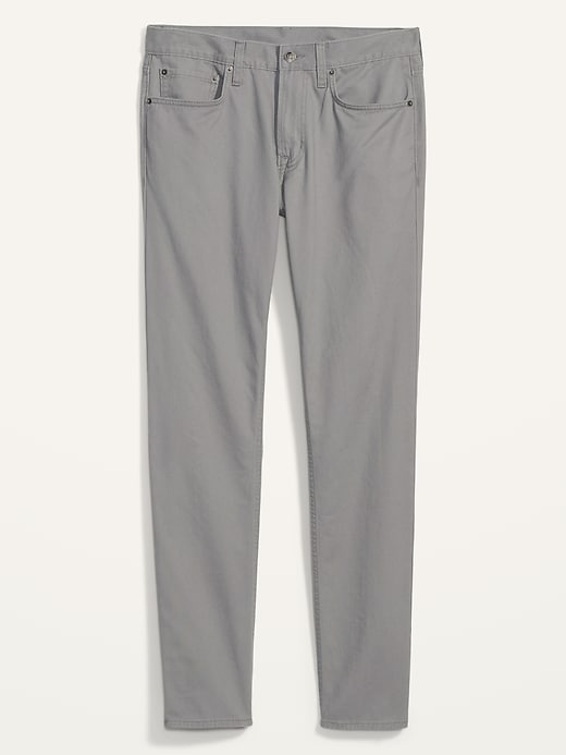 L'image numéro 4 présente Pantalon étroit rigide à cinq poches en sergé non extensible pour Homme