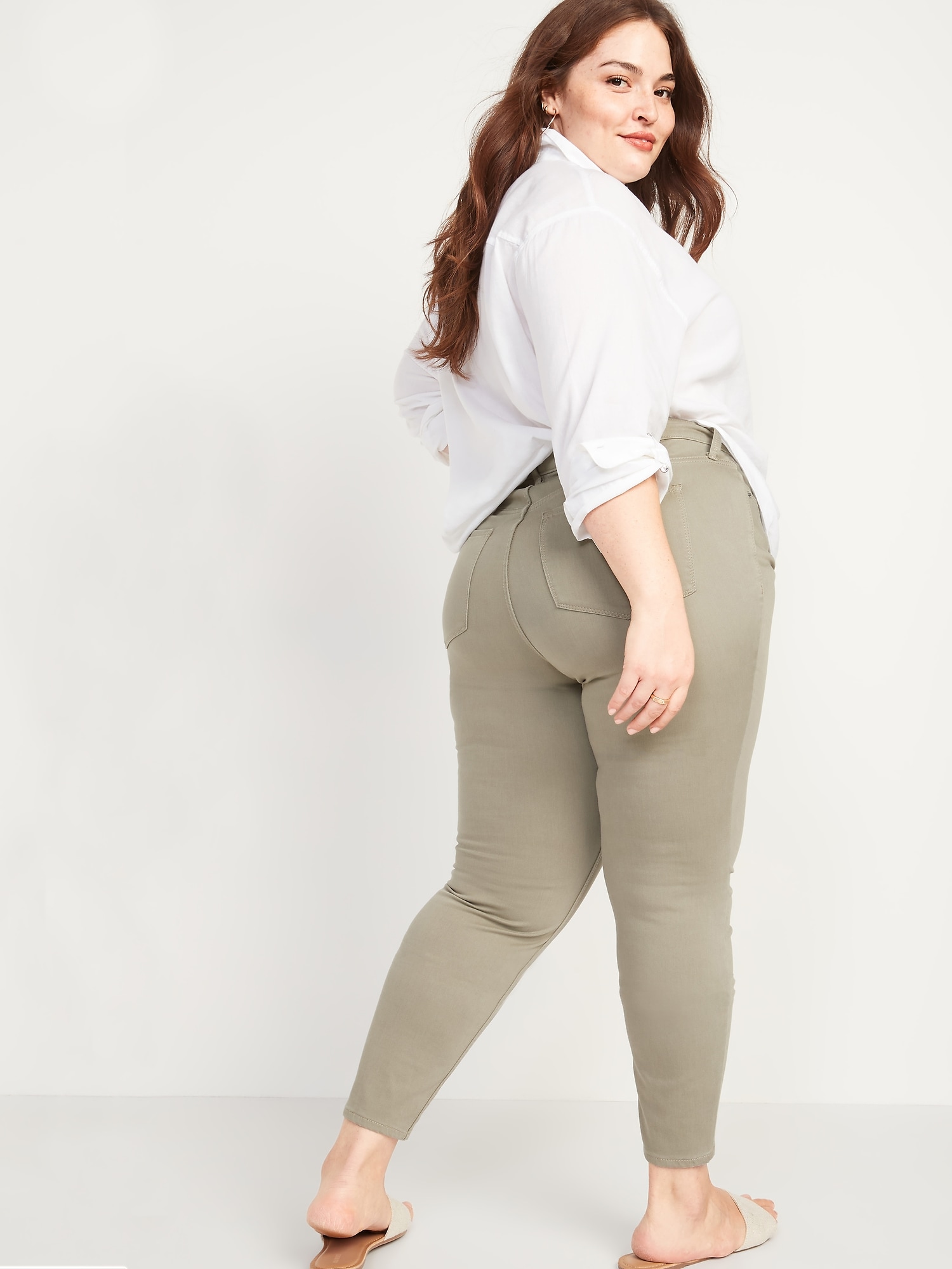 High-Waisted Secret-Slim Pockets Rockstar Super Skinny Plus-Size Sateen  Jeans