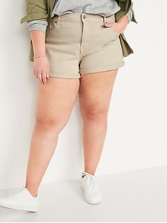 High-Waisted Secret-Smooth Pockets O.G. Straight Plus-Size Jean Shorts -- 3-inch inseam
