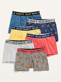 Old Navy Boy Underwear 6 Pack Boxer Brief Solid Space Stripes Size
