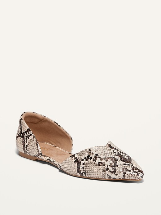 Old Navy Faux-Snakeskin D'Orsay Flats for Women. 1