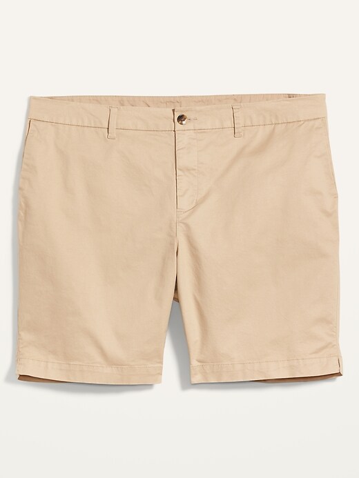 View large product image 2 of 2. High-Waisted Twill Plus-Size Everyday Shorts -- 9-inch inseam