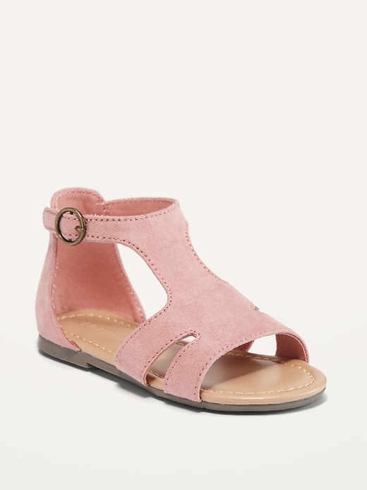 View large product image 1 of 1. Faux-Suede T-Strap Sandals for Toddler Girls