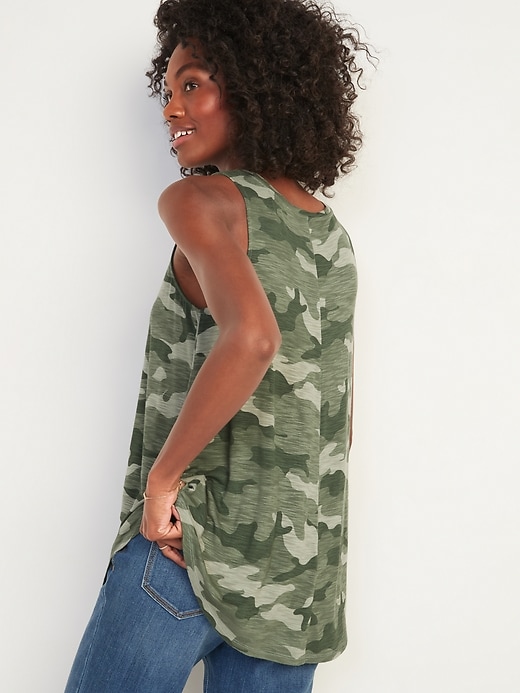 Image number 2 showing, Luxe Printed High-Neck Tank Top