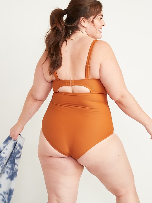 Image number 2 showing, Textured-Rib Secret-Slim Underwire Plus-Size One-Piece Swimsuit