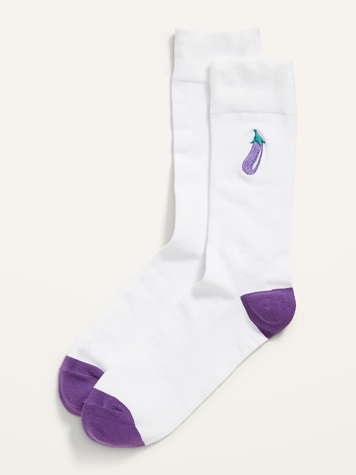 View large product image 1 of 1. Embroidered Graphic Statement Socks