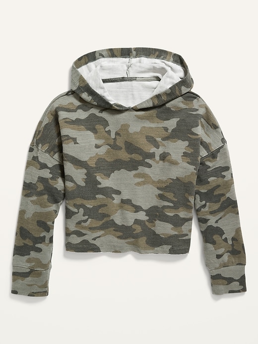 View large product image 1 of 2. Oversized Raw-Hem Pullover Hoodie for Girls