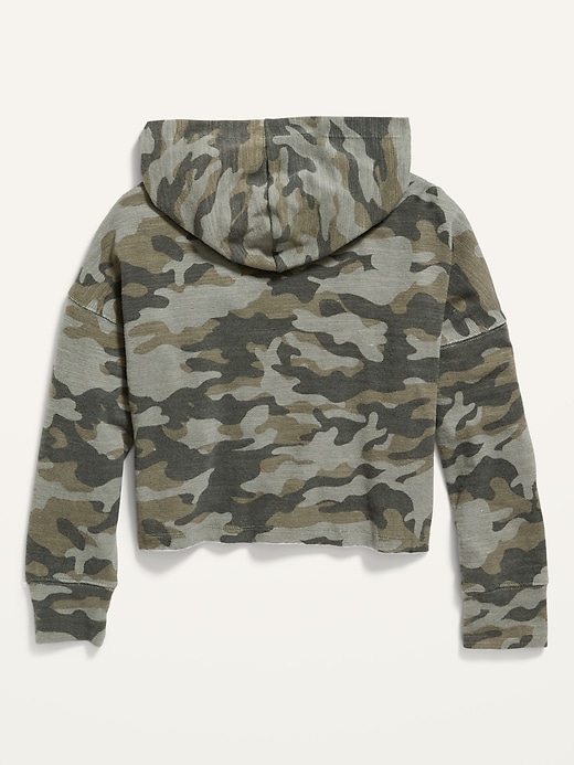 View large product image 2 of 2. Oversized Raw-Hem Pullover Hoodie for Girls
