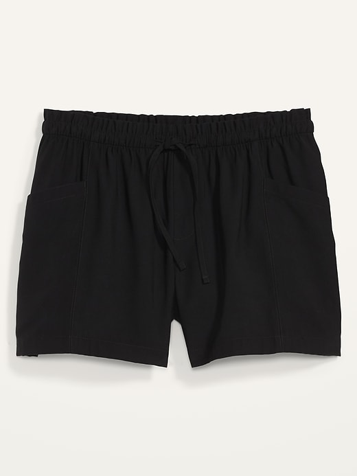 View large product image 1 of 1. High-Waisted Soft-Twill Plus-Size Utility Shorts -- 5-inch inseam