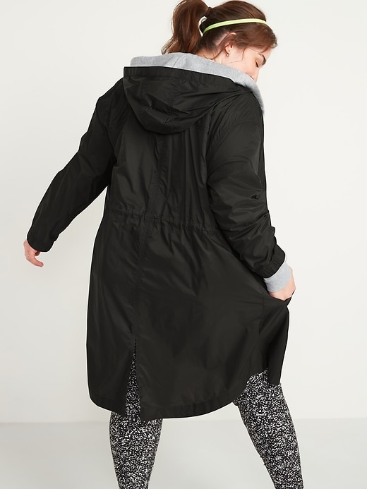 Image number 2 showing, Go-H20 Water-Repellent Plus-Size Hooded Rain Jacket