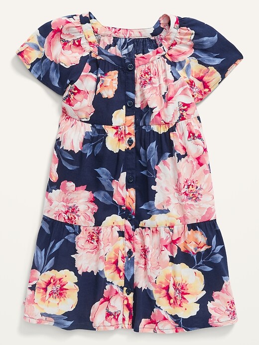 Girls navy floral dress hotsell