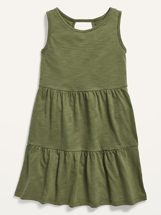 View large product image 1 of 1. Sleeveless Tiered Slub-Knit Dress for Girls