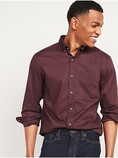 Regular Fit Built-In Flex Everyday Poplin Shirt for Men