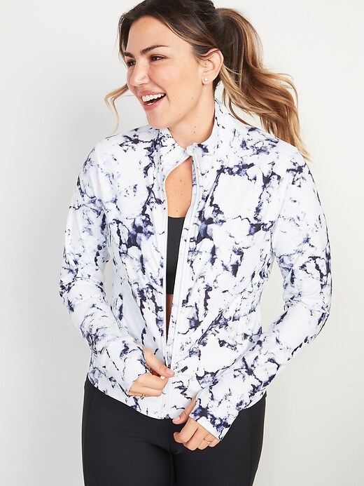 Image number 1 showing, PowerSoft Cropped Zip-Front Jacket