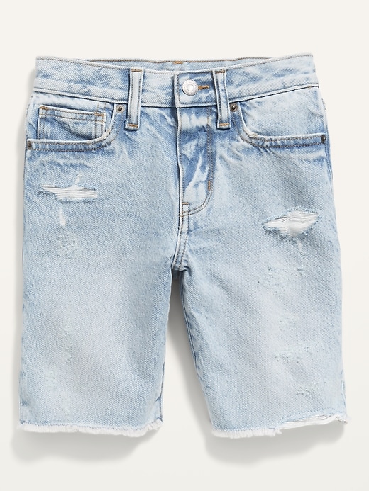 View large product image 1 of 2. Gender-Neutral Non-Stretch Ripped Jean Shorts for Kids