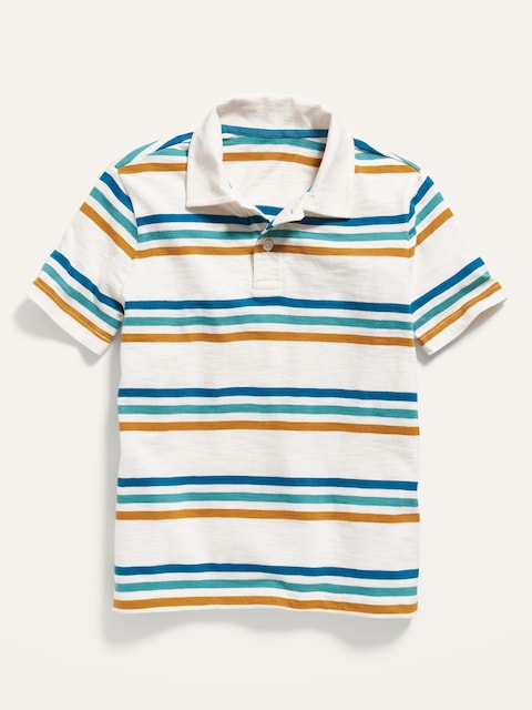 Slub-Knit Jersey Polo Shirt For Boys