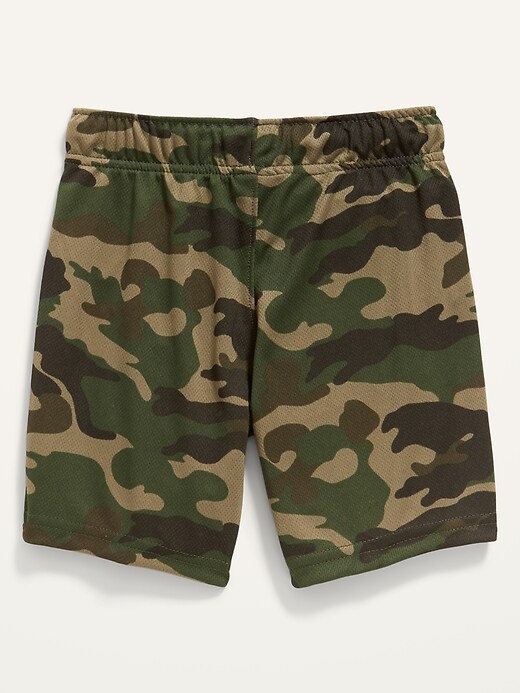 View large product image 2 of 2. Unisex Functional Drawstring Printed Mesh Shorts for Toddler