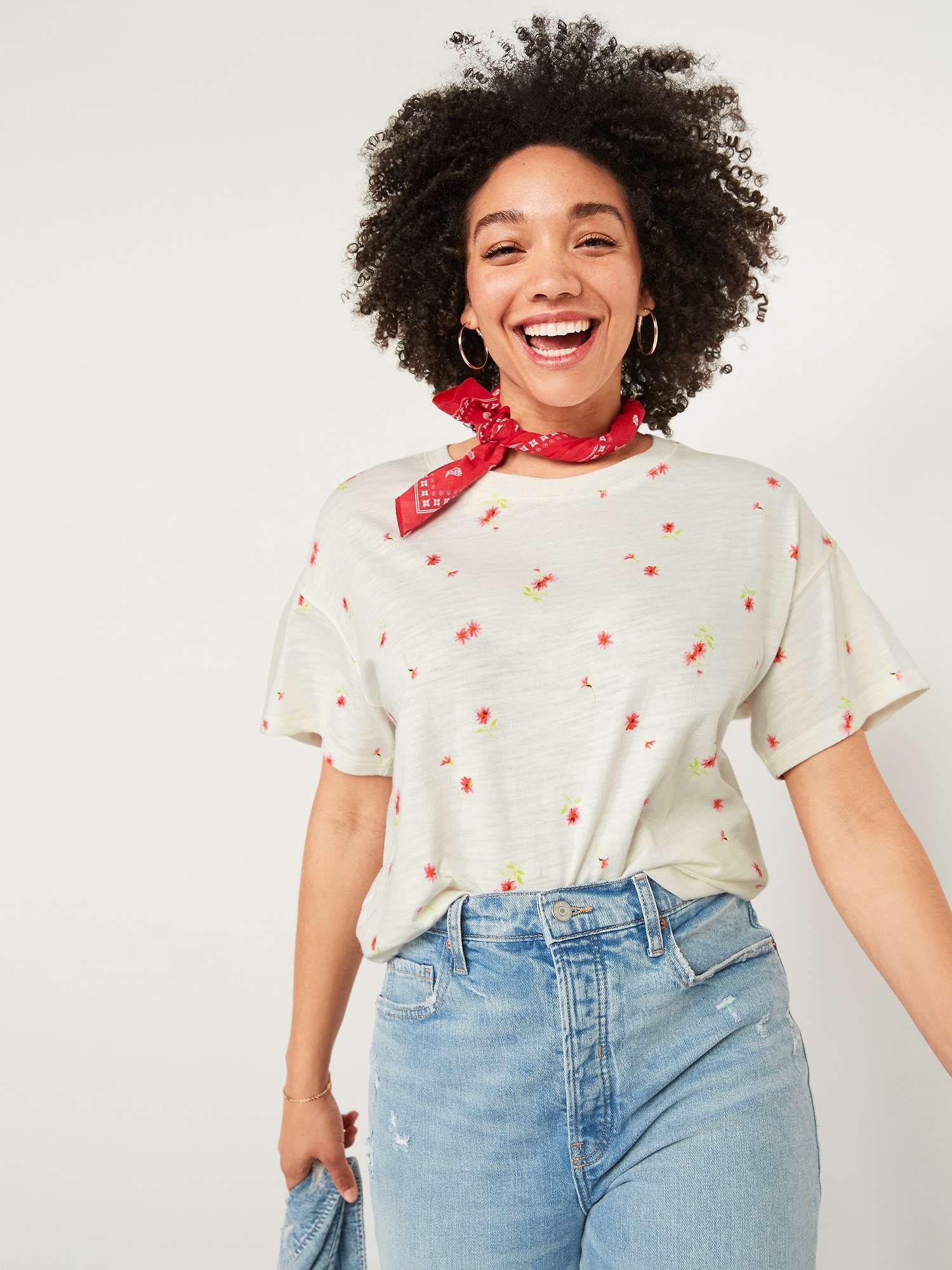 Loose Vintage Crew-Neck Tee for Women | Old Navy