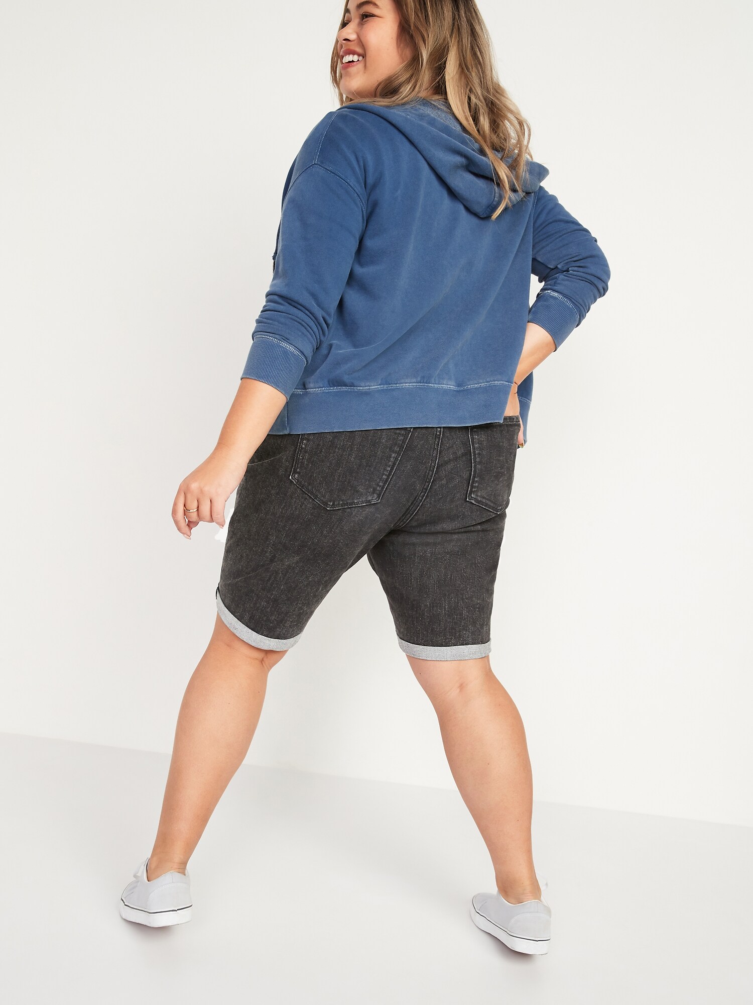 Plus size ripped hot sale bermuda shorts