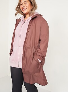 Go-H20 Water-Repellent Plus-Size Hooded Rain Jacket