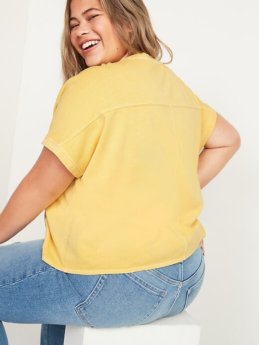 Image number 2 showing, Oversized Garment-Dyed Plus-Size Short-Sleeve Sweatshirt