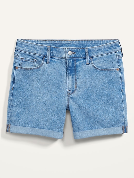 Mid-Rise Light-Wash Slim Jean Shorts for Women -- 5 inch inseam | Old Navy