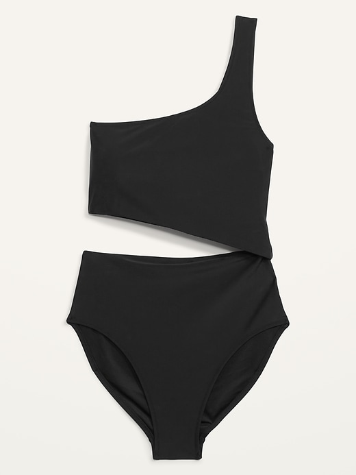 Image number 4 showing, One-Shoulder Side-Cutout One-Piece Swimsuit