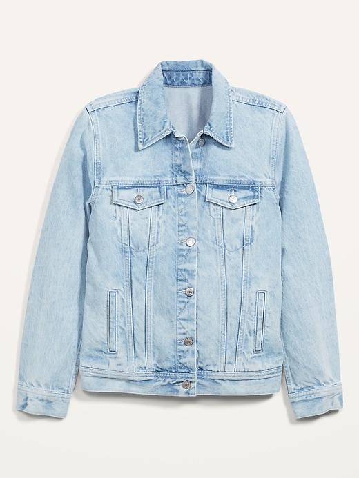Image number 4 showing, Light-Wash Non-Stretch Jean Jacket for Women