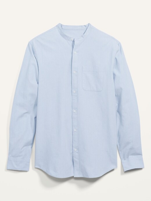 View large product image 2 of 2. Slim-Fit Built-In Flex Banded-Collar Oxford Shirt
