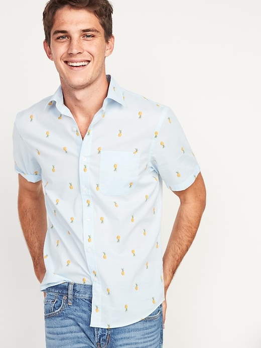 Built-In Flex Everyday Printed Short-Sleeve Shirt for Men | Old Navy