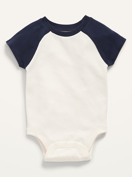 View large product image 1 of 2. Unisex Raglan Bodysuit for Baby