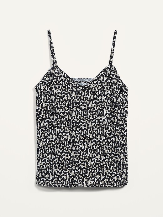 View large product image 1 of 1. Printed Ruffled V-Neck Cami Top for Women