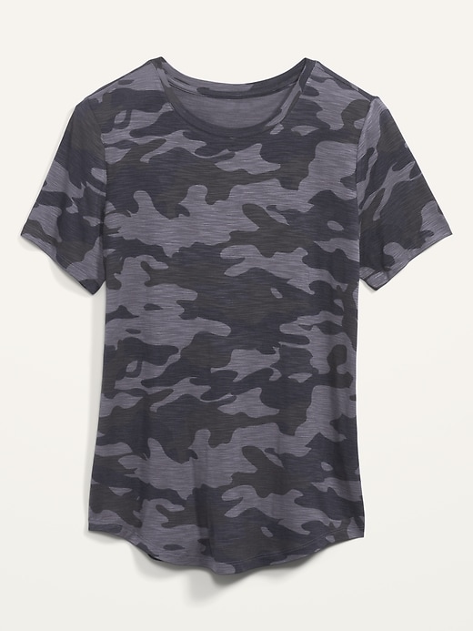 Image number 4 showing, Luxe Camo Slub-Knit T-Shirt for Women