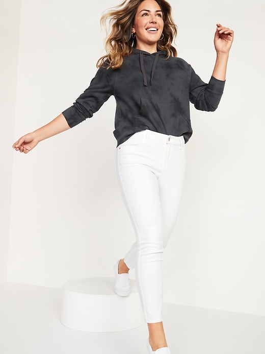 Image number 8 showing, Mid-Rise White Super Skinny Ankle Jeans for Women