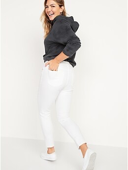 Mid-Rise White Super Skinny Ankle Jeans for Women