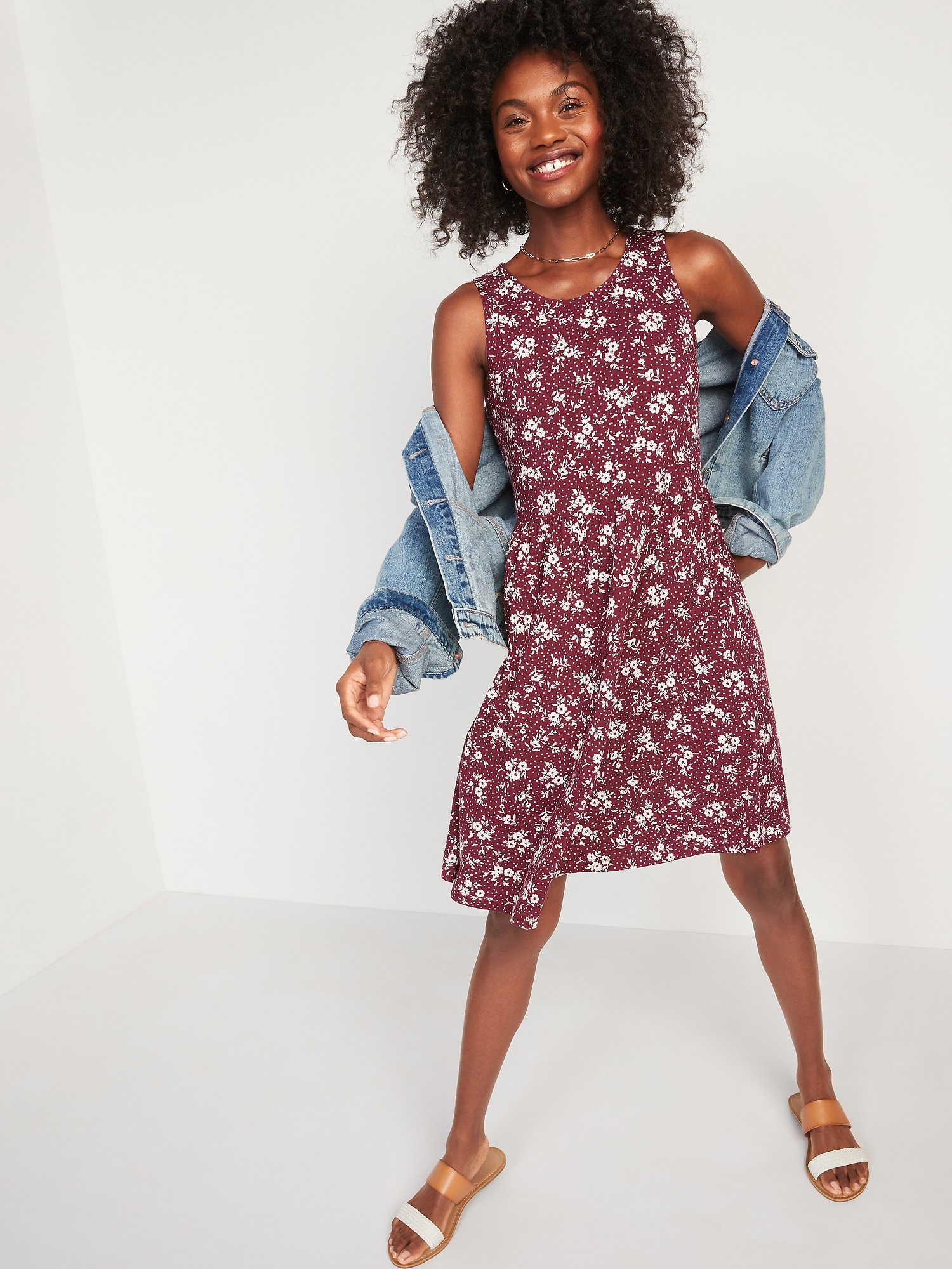 Sleeveless Jersey-Knit Swing Dress for Women | Old Navy