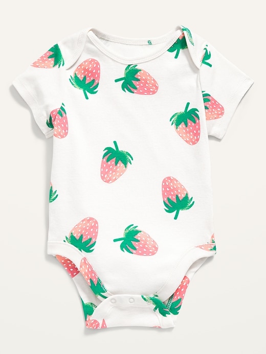 View large product image 1 of 1. Unisex Short-Sleeve Printed Bodysuit for Baby