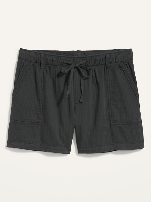 Image number 4 showing, High-Waisted Textured Twill Plus-Size Shorts -- 5-inch inseam