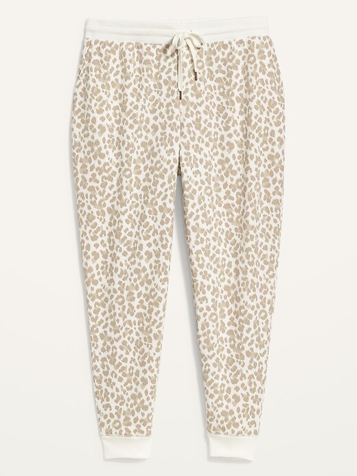L'image numéro 4 présente Pantalon de jogging à imprimé léopard rétro, taille forte