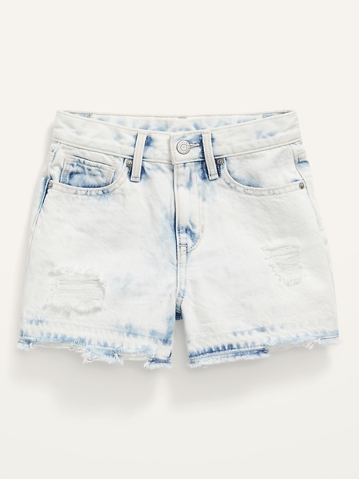 View large product image 1 of 2. Extra High-Waisted Distressed Cut-Off Jean Shorts for Girls