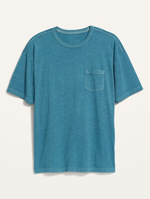 Voir une image plus grande du produit 2 de 2. T-shirt unisexe à poche teint en plongée de style rétro pour Adulte