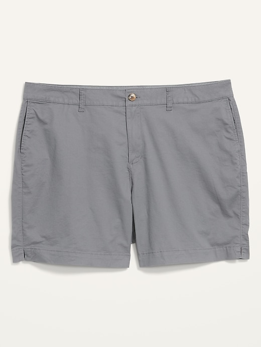Image number 4 showing, High-Waisted Twill Plus-Size Everyday Shorts -- 7-inch inseam
