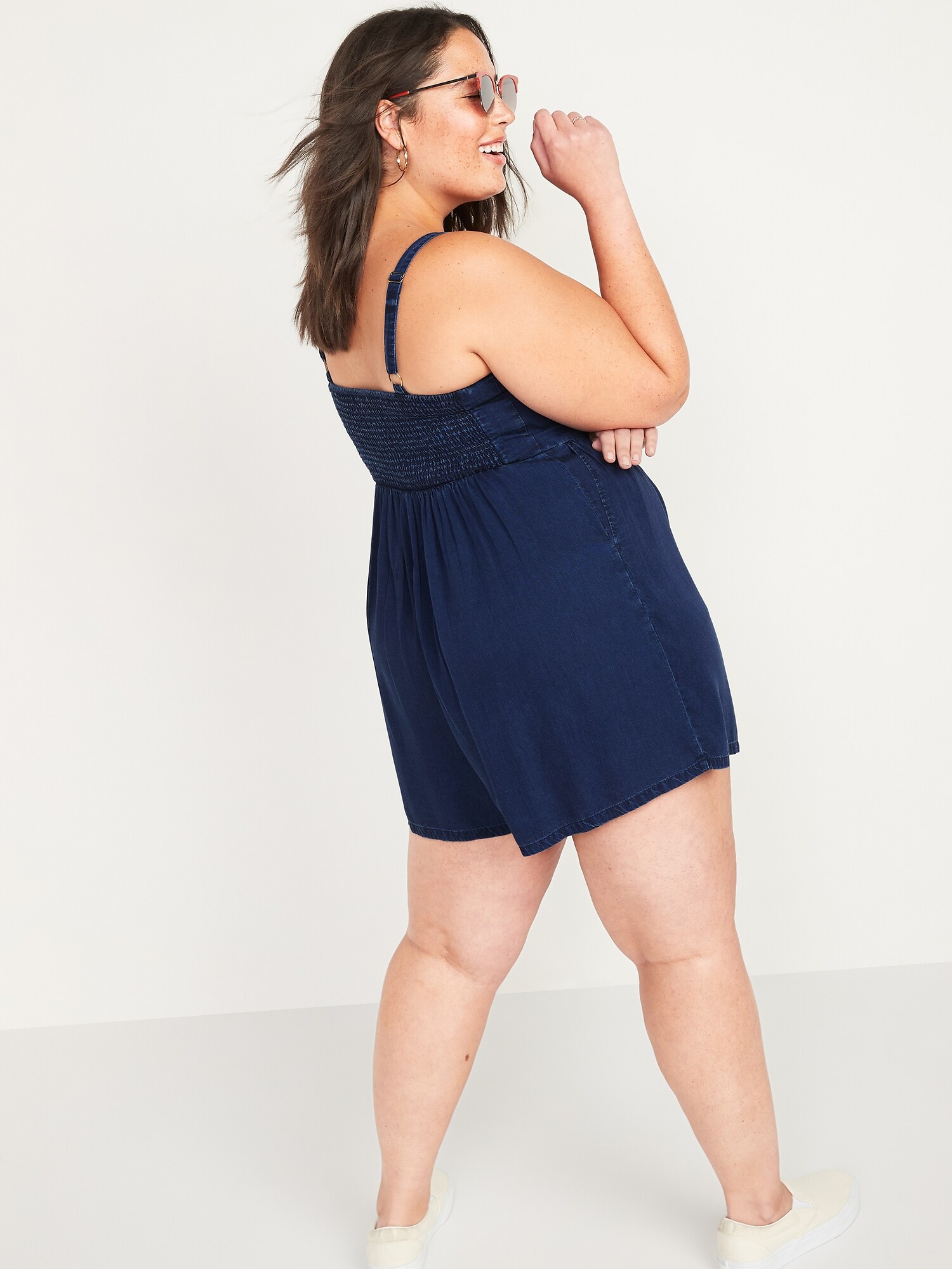 Chambray Plus Size Cami Romper 35 Inch Inseam Old Navy 1750