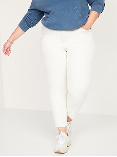 Extra High-Waisted Secret-Smooth Pockets Rockstar 360° Stretch Plus-Size Super Skinny Cut-Off Jeans