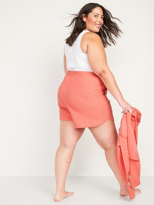 Image number 2 showing, Extra High-Waisted Dolphin-Hem Plus-Size Lounge Shorts -- 4-inch inseam