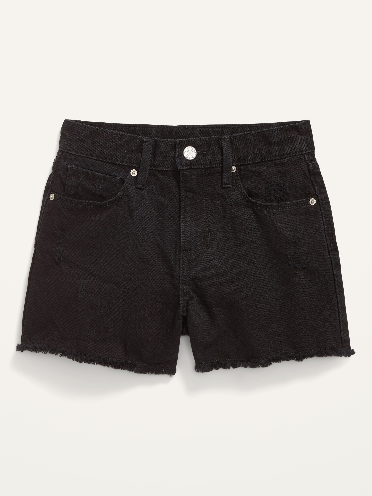 Black Cut-Off Jean Shorts for Girls 